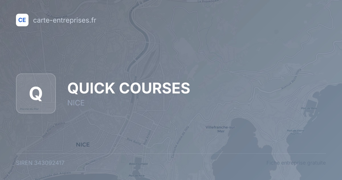 QUICK COURSES — 343092417 — fiche entreprise