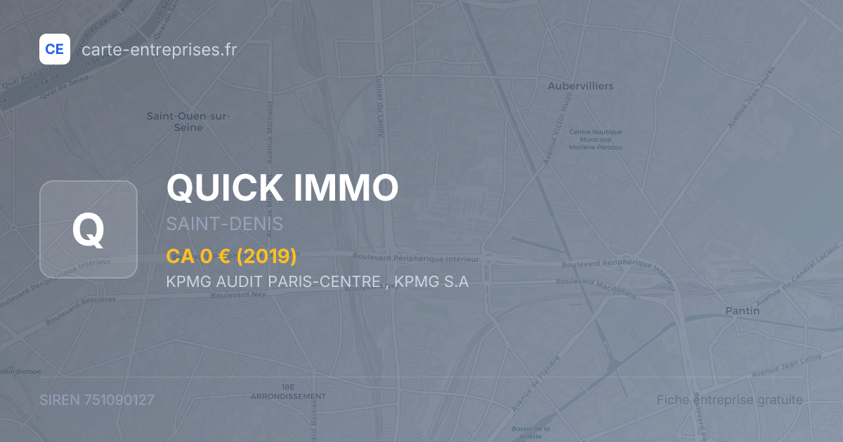 QUICK IMMO — 751090127 — fiche entreprise