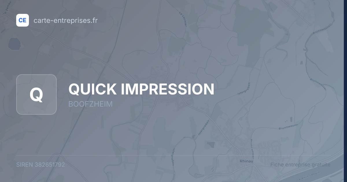 QUICK IMPRESSION — 382651792 — fiche entreprise