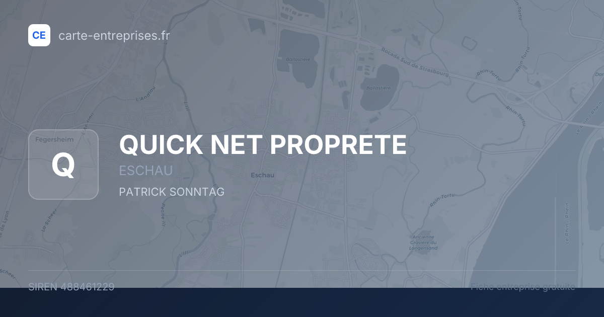 QUICK NET PROPRETE — 488461229 — fiche entreprise