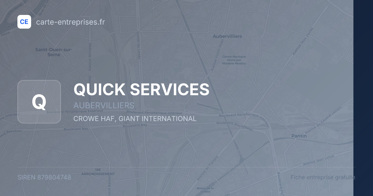 QUICK SERVICES — 879804748 — fiche entreprise