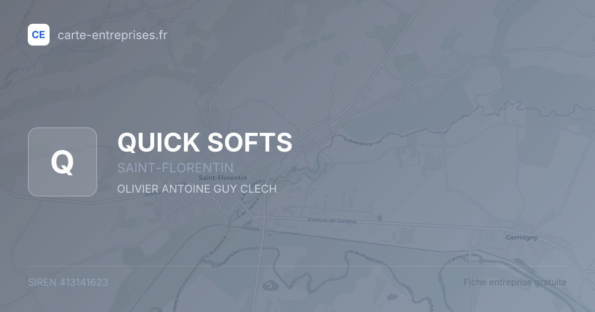 QUICK SOFTS — 413141623 — fiche entreprise