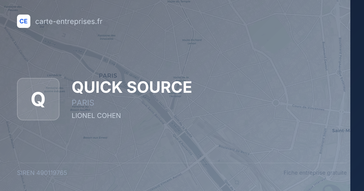 QUICK SOURCE — 490119765 — fiche entreprise