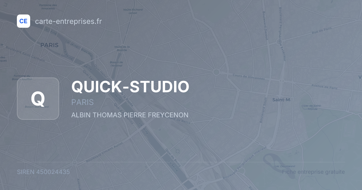 QUICK-STUDIO — 450024435 — fiche entreprise