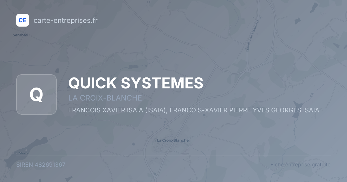 QUICK SYSTEMES — 482691367 — fiche entreprise