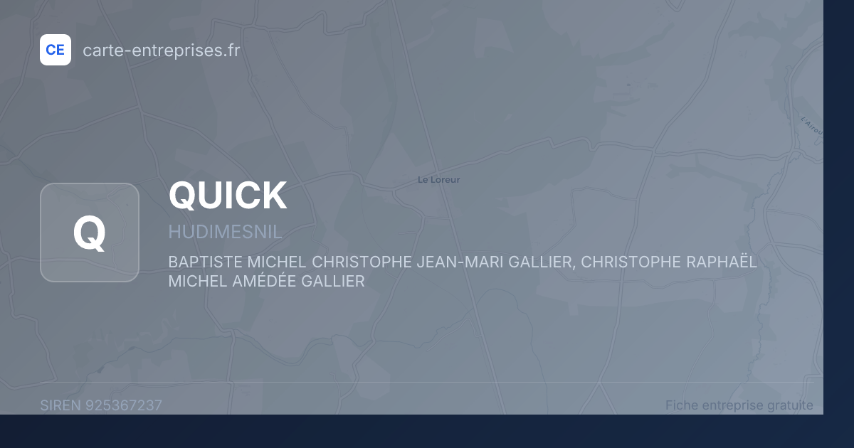QUICK — 925367237 — fiche entreprise