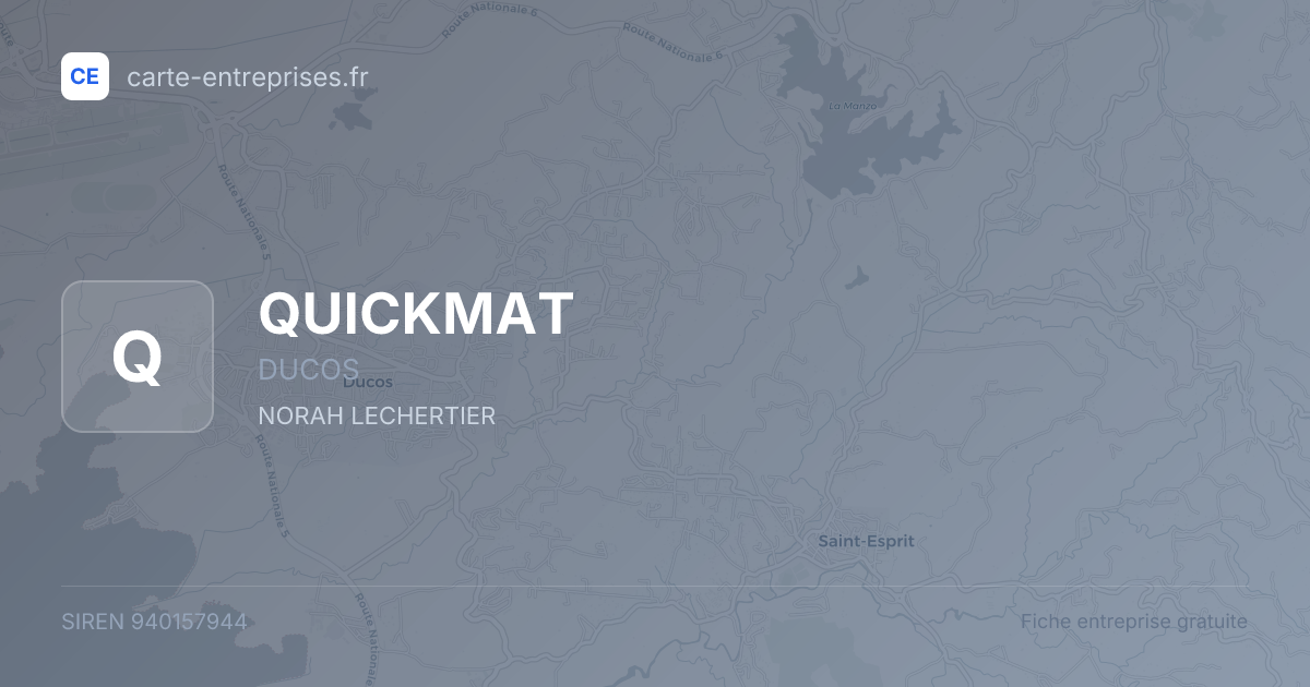 QUICKMAT — 940157944 — fiche entreprise