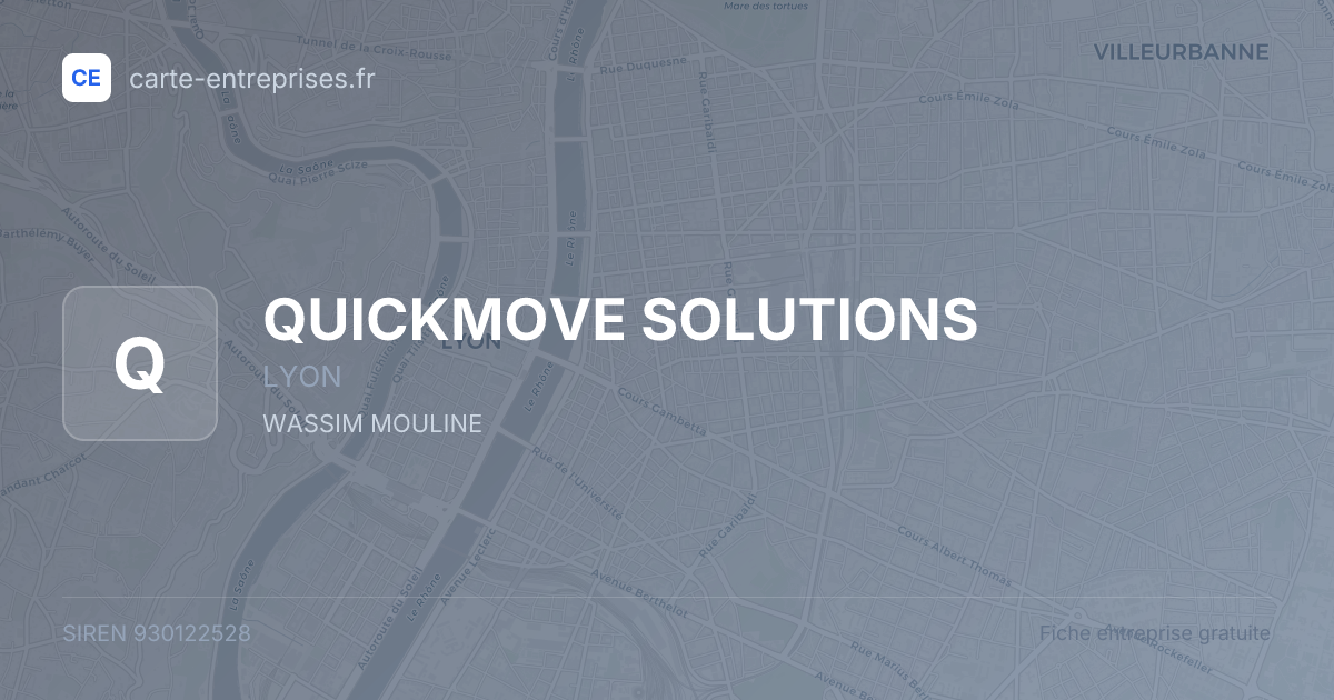 QUICKMOVE SOLUTIONS — 930122528 — fiche entreprise