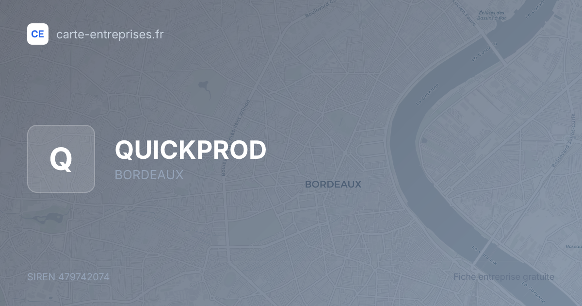 QUICKPROD — 479742074 — fiche entreprise