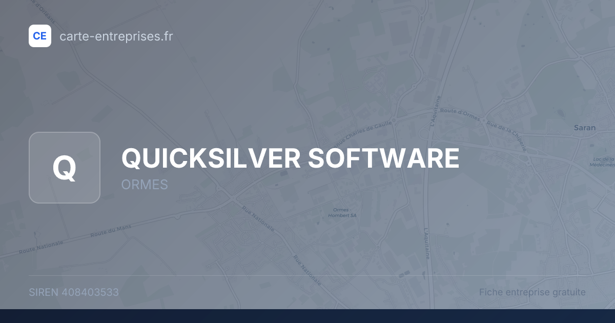QUICKSILVER SOFTWARE — 408403533 — fiche entreprise