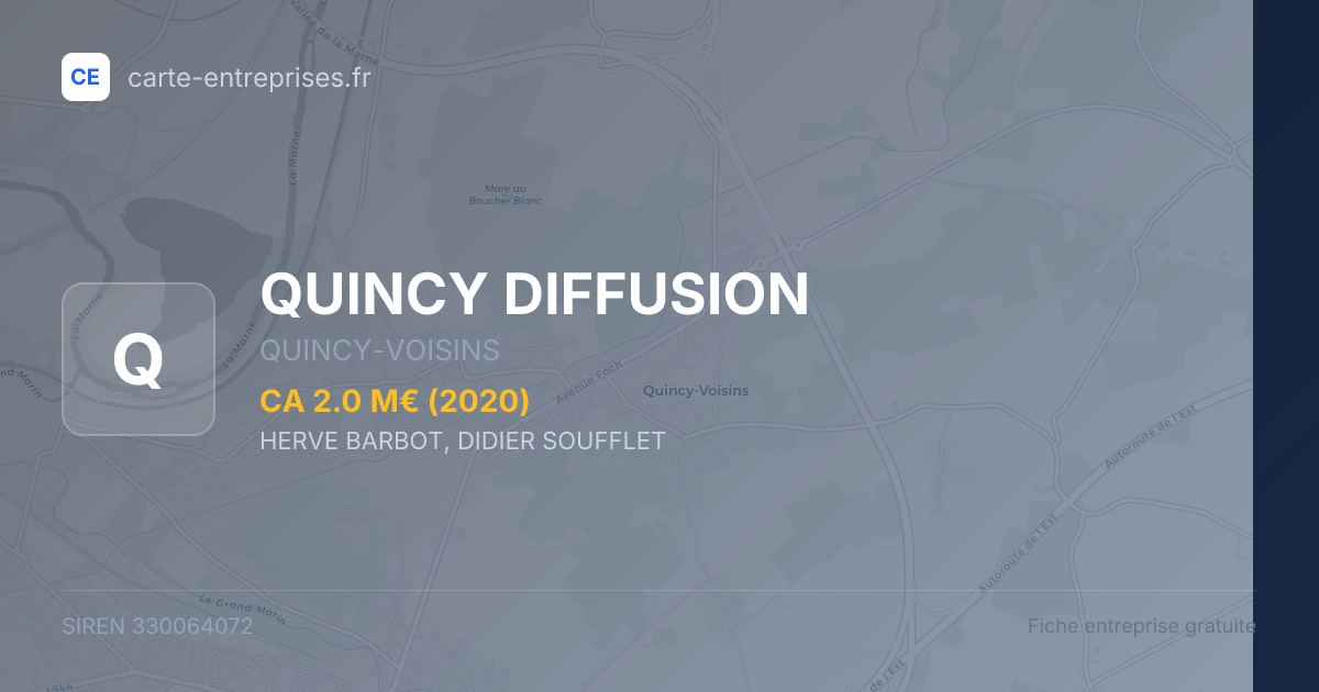 QUINCY DIFFUSION — 330064072 — fiche entreprise