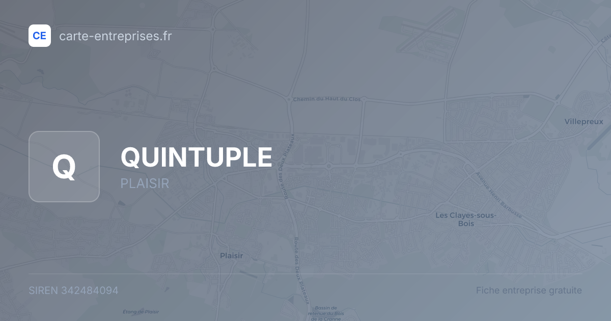 QUINTUPLE — 342484094 — fiche entreprise