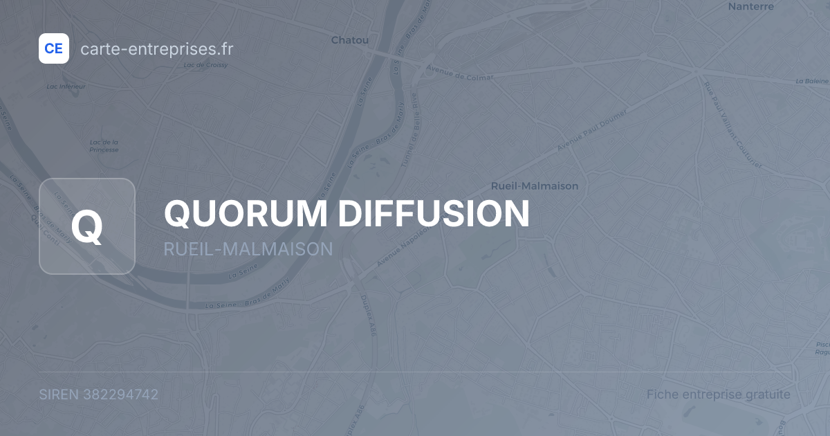 QUORUM DIFFUSION — 382294742 — fiche entreprise