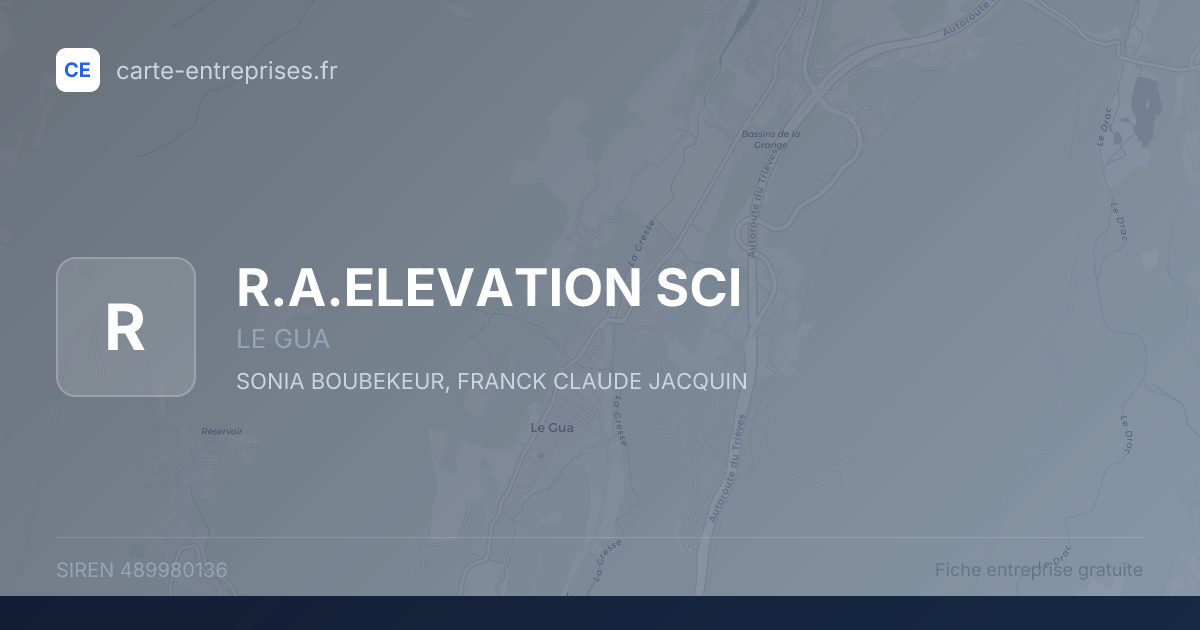 R.A.ELEVATION SCI — 489980136 — fiche entreprise