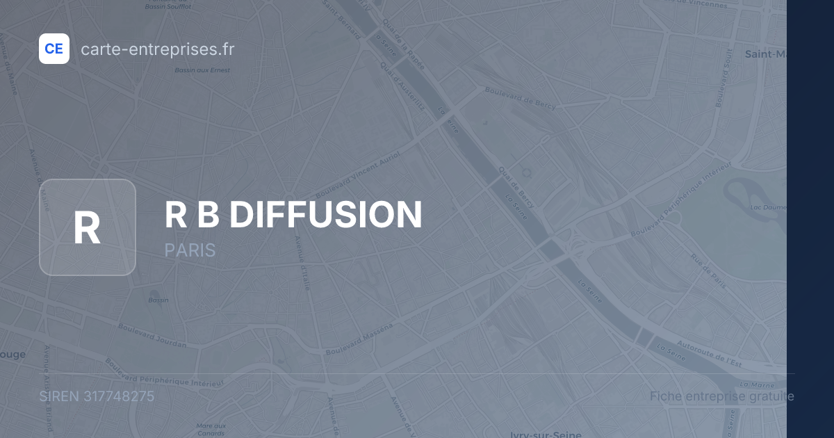 R B DIFFUSION — 317748275 — fiche entreprise