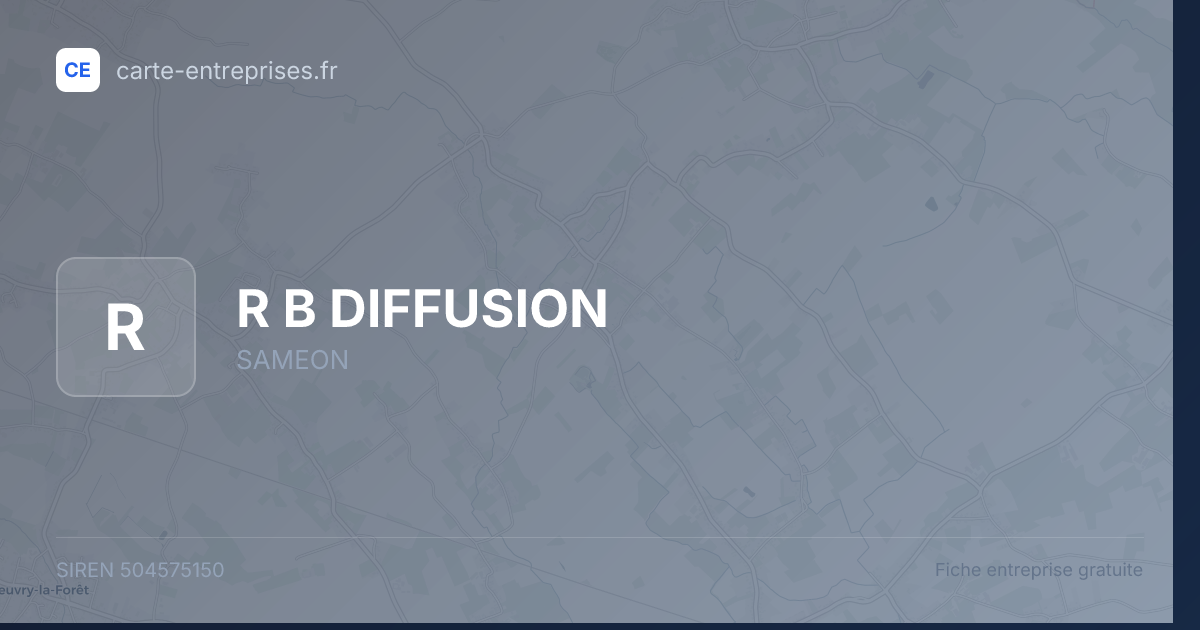 R B DIFFUSION — 504575150 — fiche entreprise