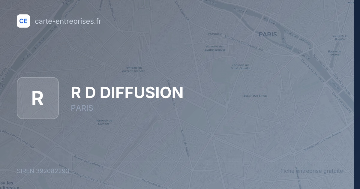 R D DIFFUSION — 392082293 — fiche entreprise