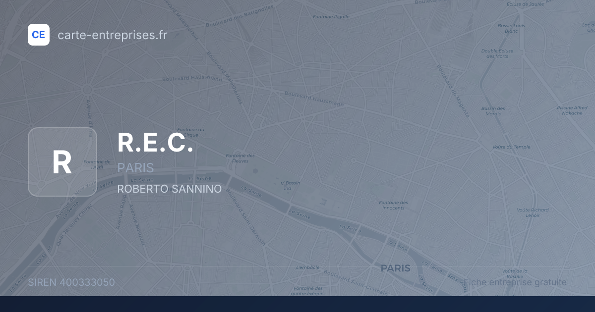 R.E.C. — 400333050 — fiche entreprise