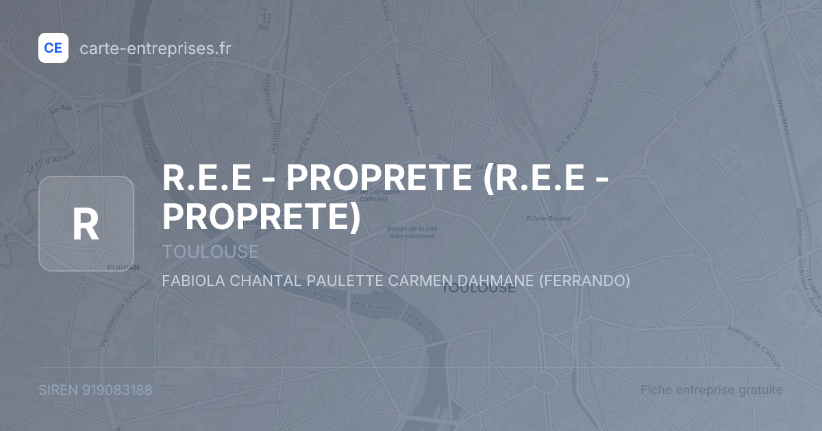 R.E.E - PROPRETE — 919083188 — fiche entreprise