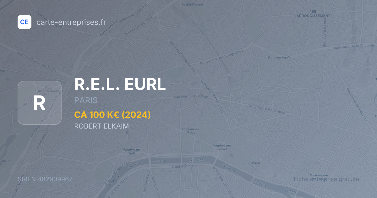 R.E.L. EURL — 482909967 — fiche entreprise