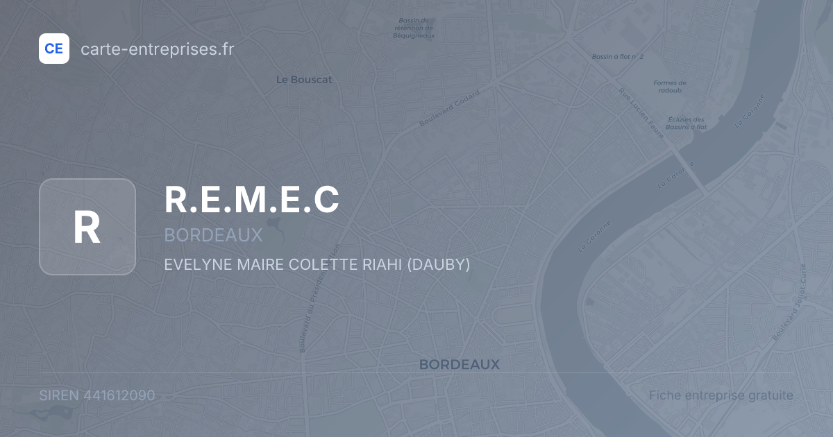 R.E.M.E.C — 441612090 — fiche entreprise