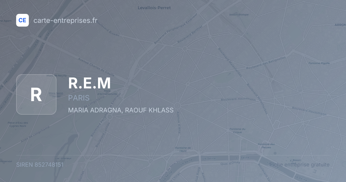 R.E.M — 852748151 — fiche entreprise