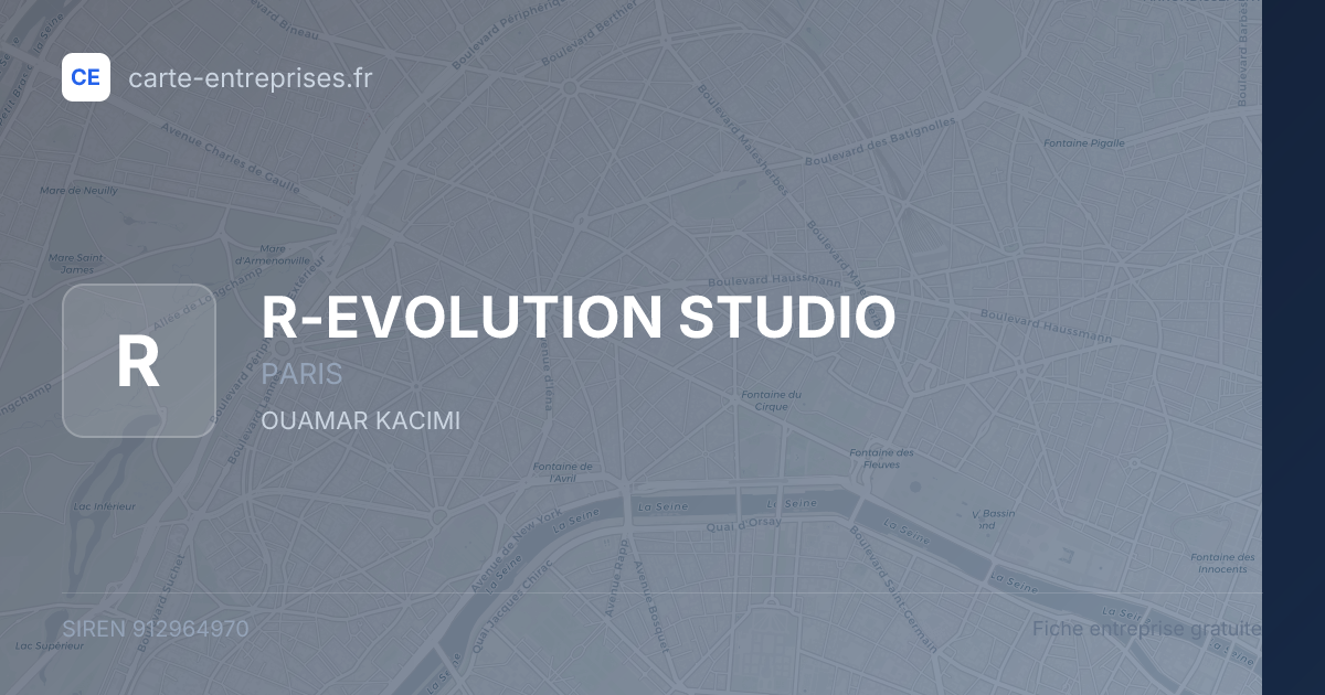 R-EVOLUTION STUDIO — 912964970 — fiche entreprise