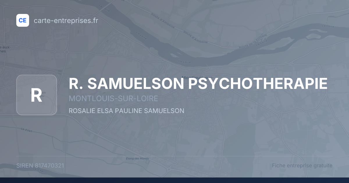 R. SAMUELSON PSYCHOTHERAPIE — 817470321 — fiche entreprise