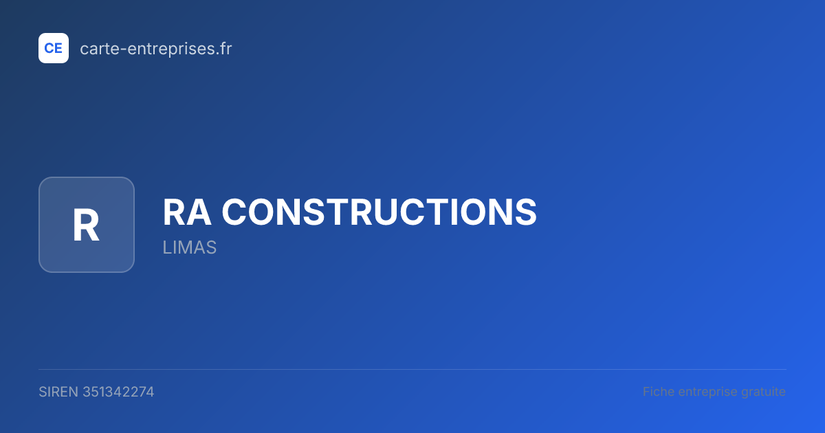 RA CONSTRUCTIONS — 351342274 — fiche entreprise
