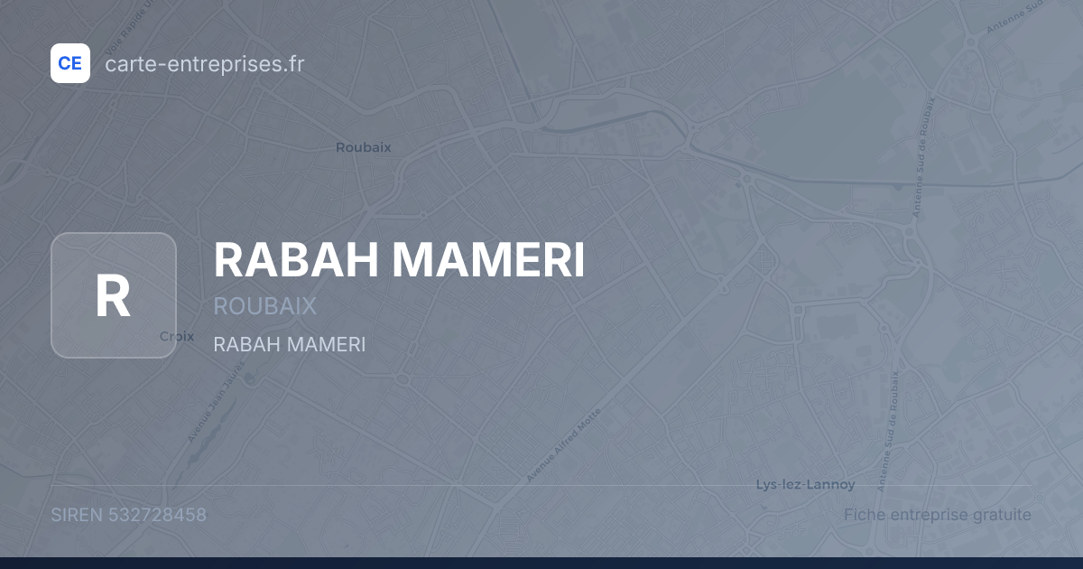RABAH MAMERI — 532728458 — fiche entreprise