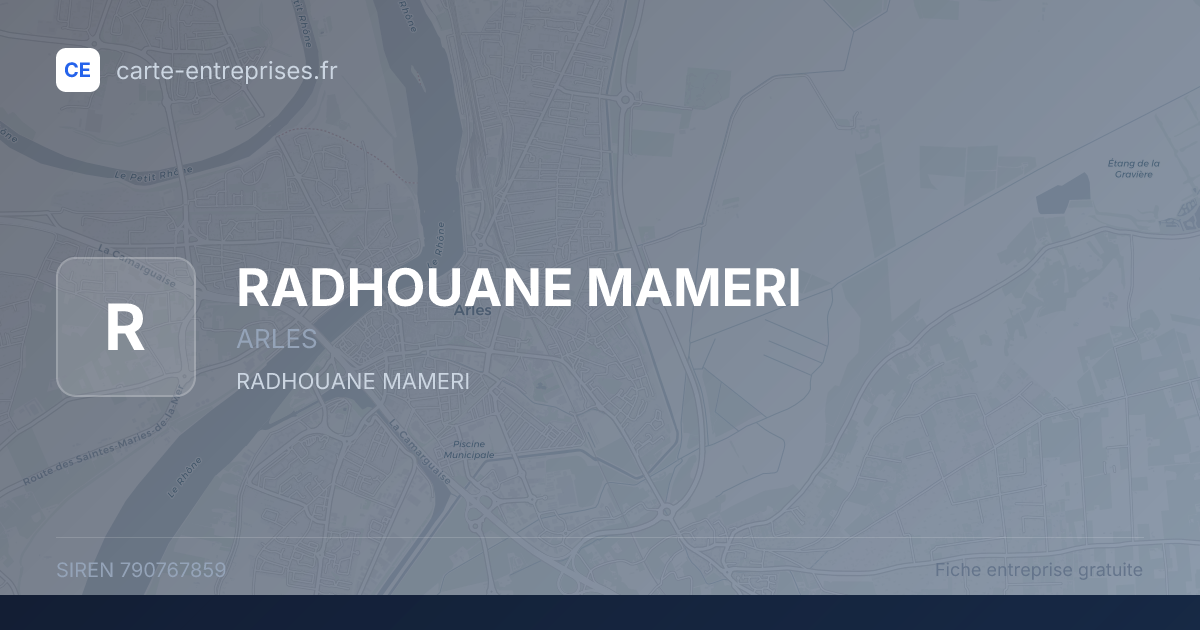 RADHOUANE MAMERI — 790767859 — fiche entreprise