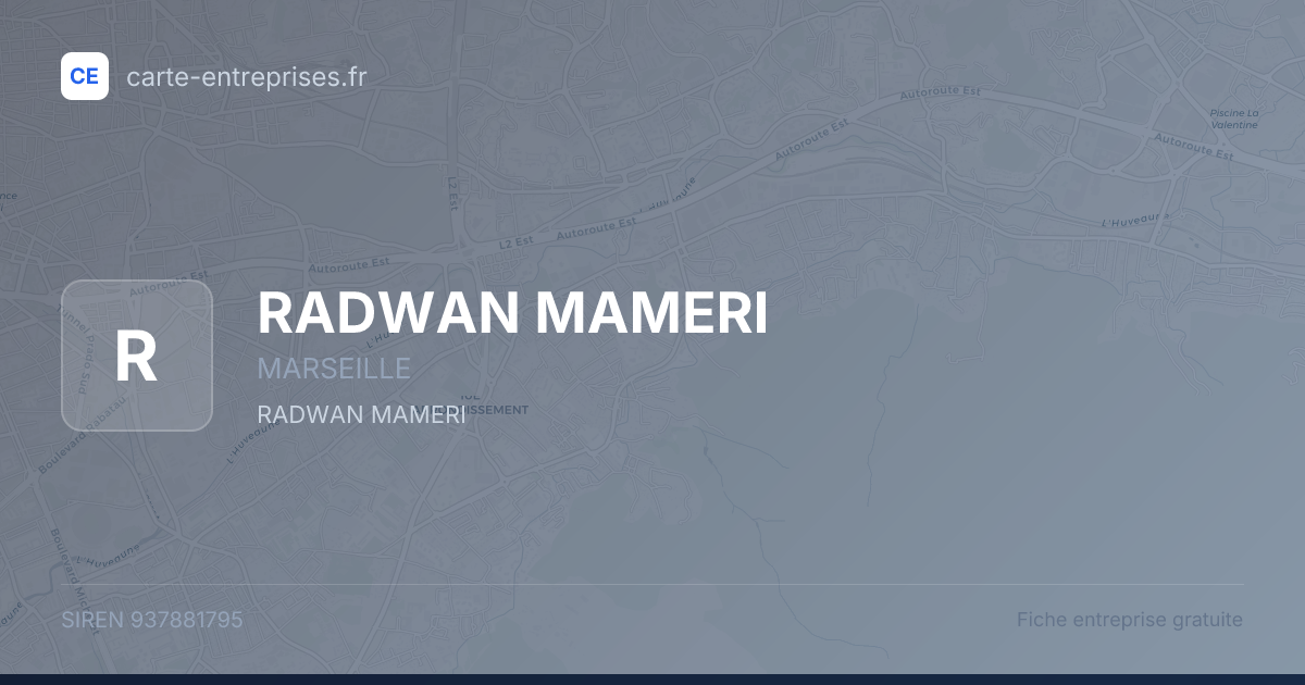RADWAN MAMERI — 937881795 — fiche entreprise