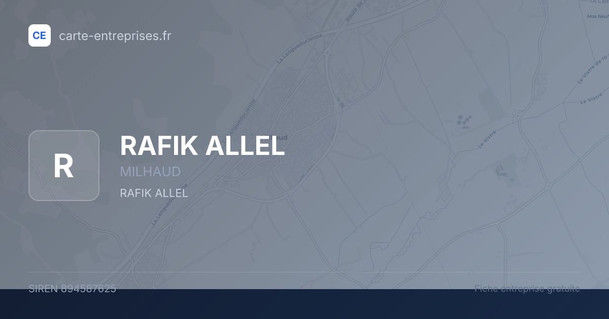RAFIK ALLEL — 894587625 — fiche entreprise