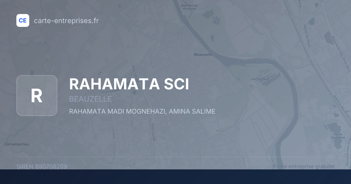 RAHAMATA SCI — 890708209 — fiche entreprise
