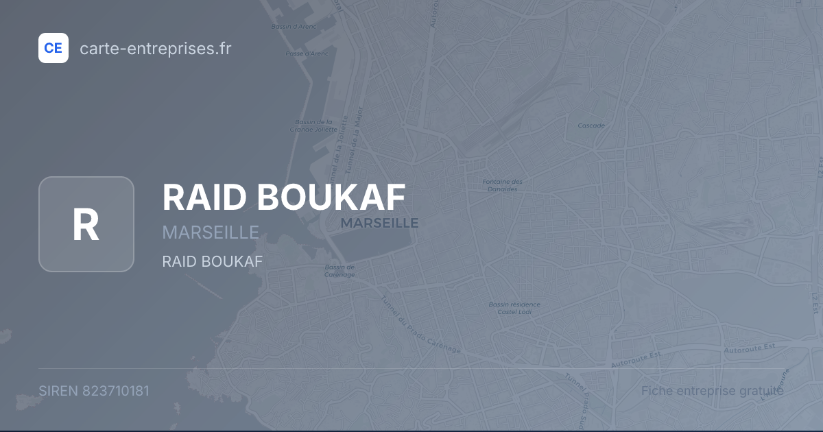 RAID BOUKAF — 823710181 — fiche entreprise