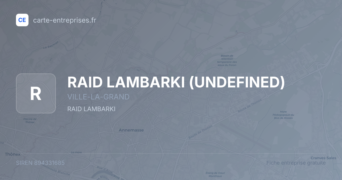 RAID LAMBARKI (UNDEFINED) — 894331685 — fiche entreprise