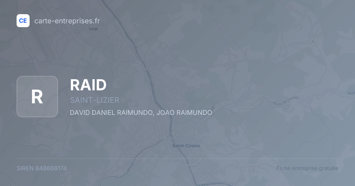 RAID — 848668174 — fiche entreprise