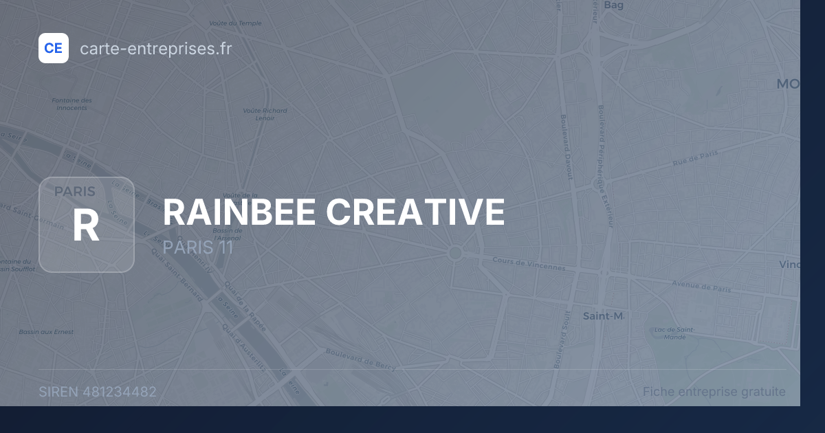 RAINBEE CREATIVE — 481234482 — fiche entreprise
