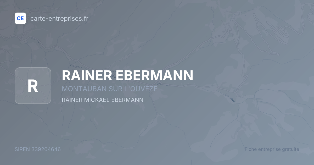 RAINER EBERMANN — 339204646 — fiche entreprise
