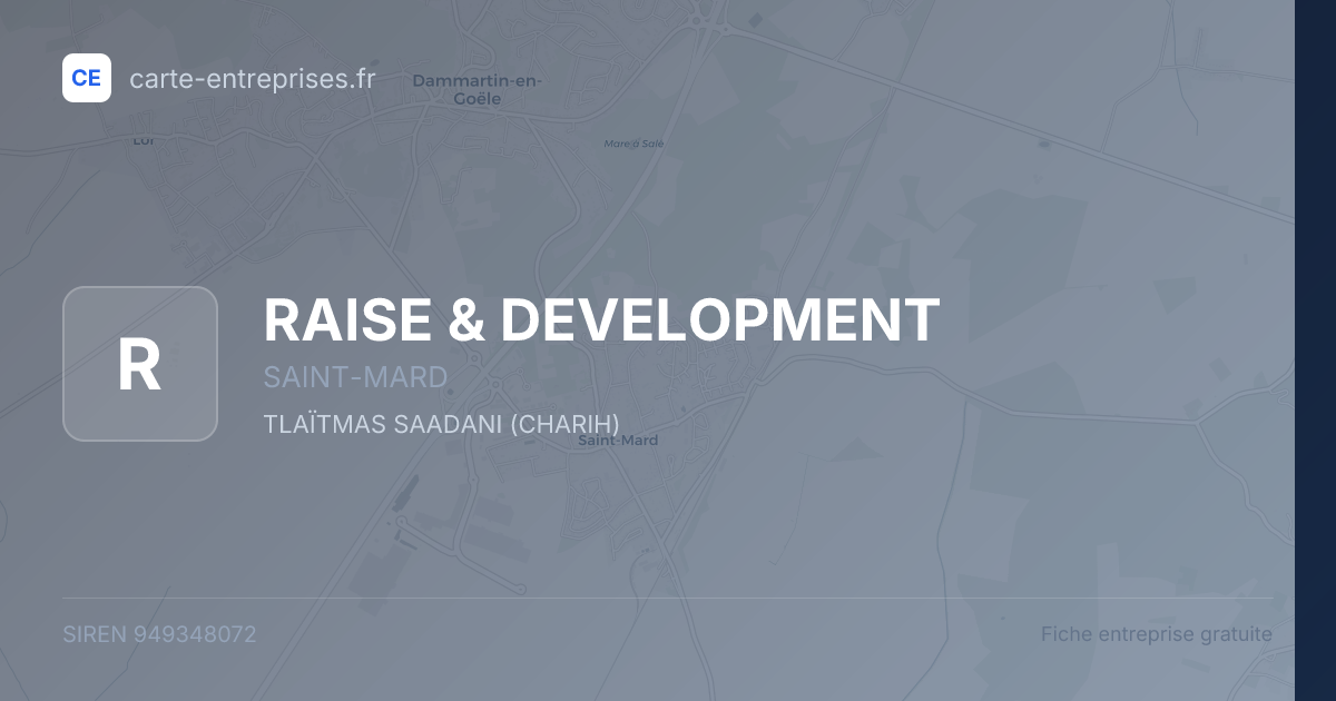 RAISE & DEVELOPMENT — 949348072 — fiche entreprise