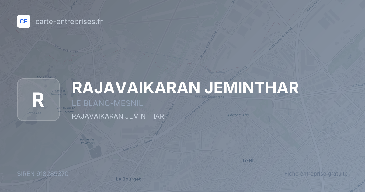 RAJAVAIKARAN JEMINTHAR — 918285370 — fiche entreprise