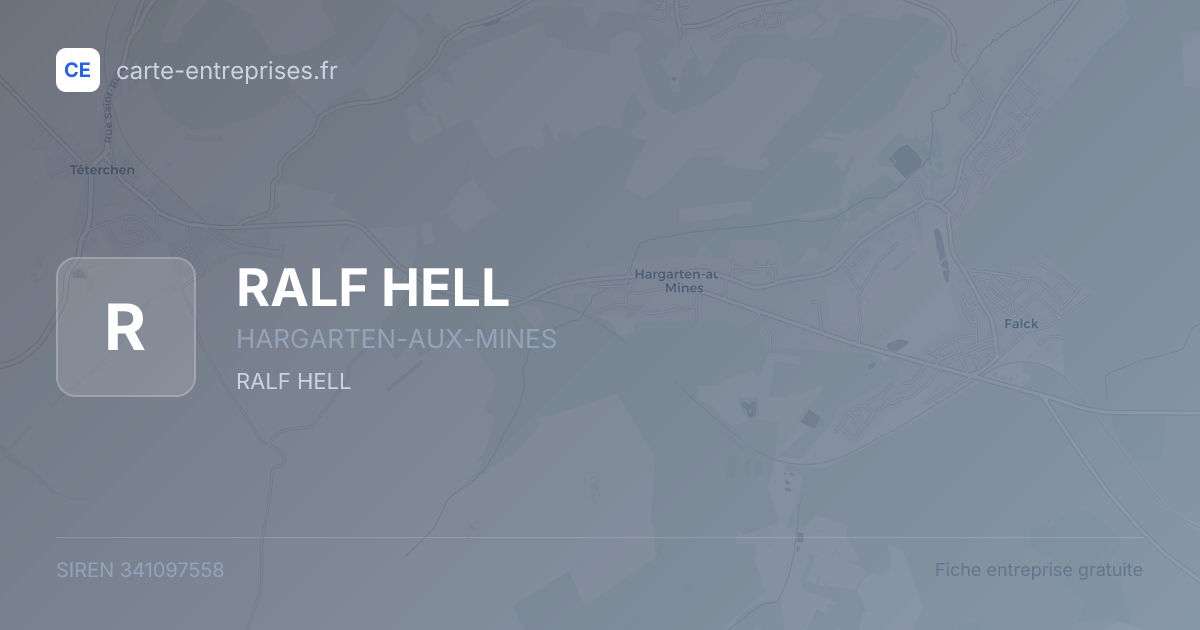 RALF HELL — 341097558 — fiche entreprise