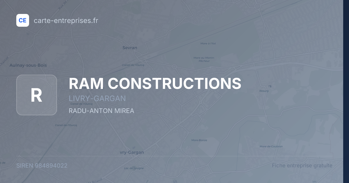 RAM CONSTRUCTIONS — 984894022 — fiche entreprise