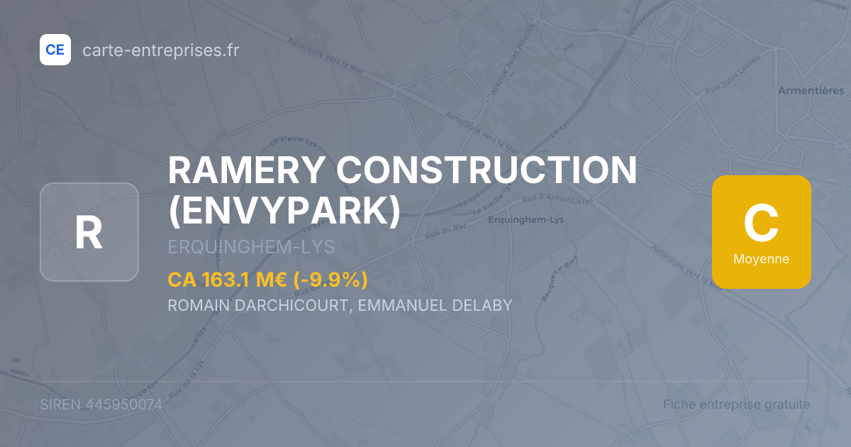 RAMERY CONSTRUCTION (ENVYPARK) — 445950074 — fiche entreprise