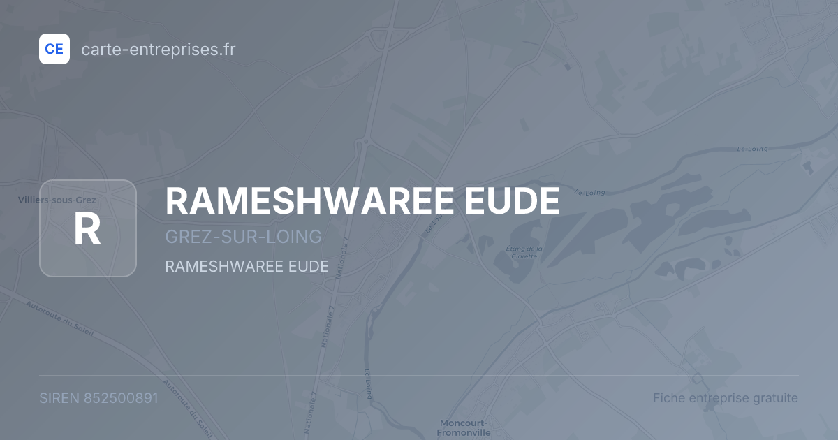 RAMESHWAREE EUDE — 852500891 — fiche entreprise