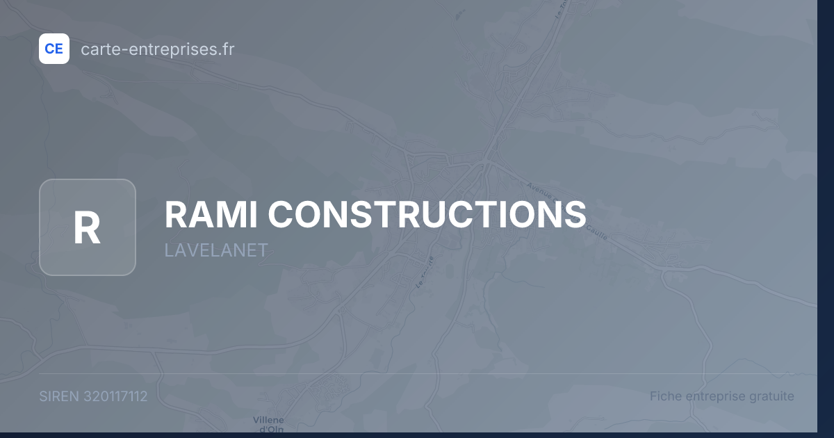 RAMI CONSTRUCTIONS — 320117112 — fiche entreprise