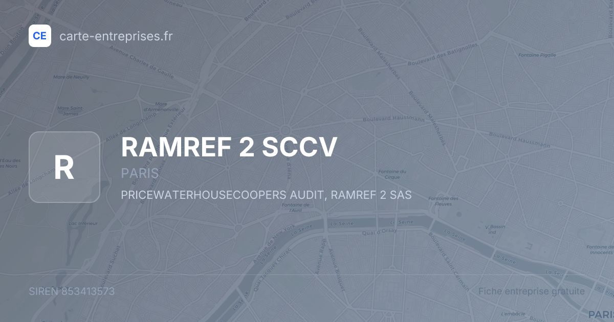 RAMREF 2 SCCV — 853413573 — fiche entreprise
