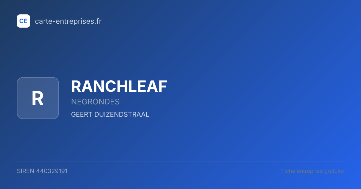 RANCHLEAF — 440329191 — fiche entreprise