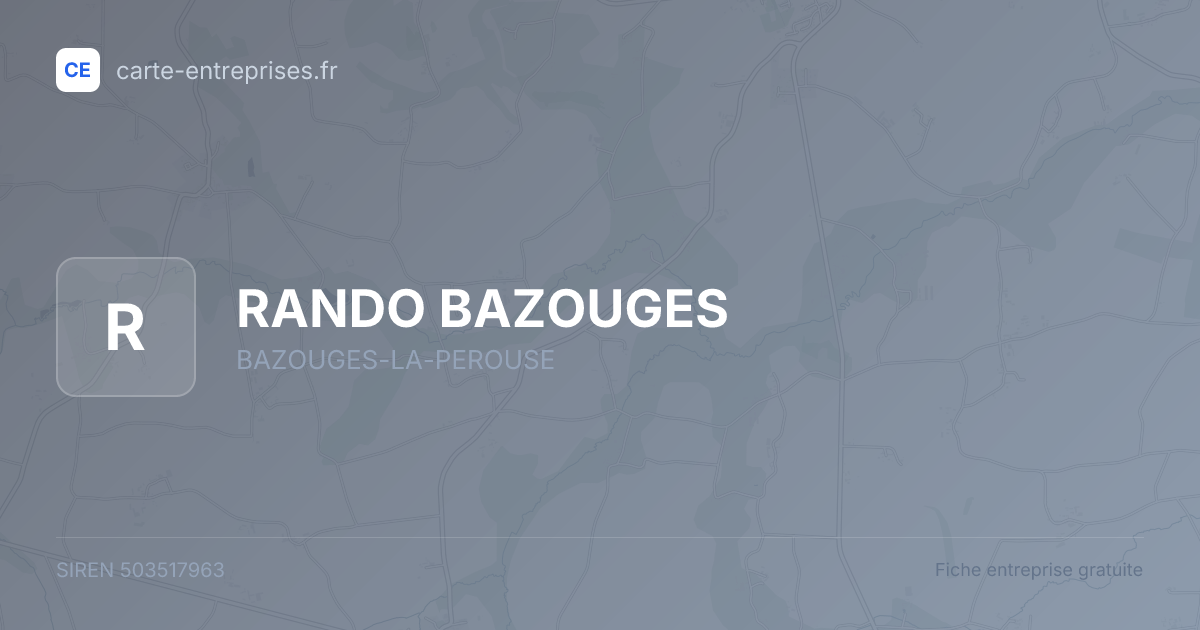 RANDO BAZOUGES — 503517963 — fiche entreprise