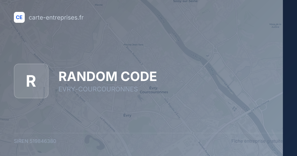 RANDOM CODE — 519846380 — fiche entreprise